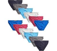 U.S. Polo Assn. Men's Bikini Briefs - 12 Pack Classic Bikini Underwear Briefs for Men (Available in Big and Tall, S-3XL), Red/Blue/Heather Grey/Magenta, XL