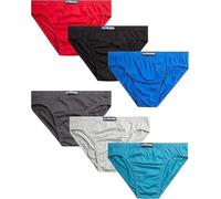U.S. Polo Assn. Mens Bikini Underwear - 6 Pack Cotton Blend String Classic Stretch Mens Brief with Contour Pouch, Heather Grey/Red/Teal/Black-6pk, XXL