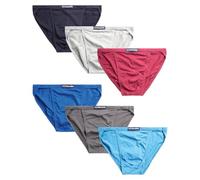 U.S. Polo Assn. Mens Bikini Underwear - 6 pack and 12 Pack Classic Cut Mens Briefs (Sizes S-XXXL, Available in Big and Tall), Red/Blue/Heather Grey/Magenta-6pk, S