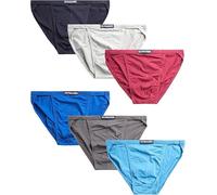 U.S. Polo Assn. Mens Bikini Underwear - 6 Pack String & Classic Cut Mens Briefs (Sizes XL-3XL, Big & Tall), Red/Blue/Heather Grey/Magenta-6pk, 3XL