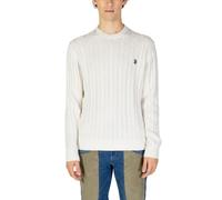 U.S. Polo Assn Mens Cable Knit Sweater Classic Fit - White Cotton - Size EU 44 (Mens)