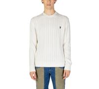 U.S. Polo Assn Mens Cable Knit Sweater Classic Fit - White Cotton - Size Large