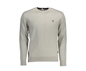 U.S. Polo Assn Mens Classic Knit Crewneck Sweater - Light Grey Cotton - Size 3XL