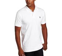 U.S. Polo Assn. Mens-Classic Polo Shirt Button-Down Short Sleeve Polo Shirt - White - Large