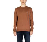 U.S. Polo Assn Mens Crew Neck Sweater Long Sleeve - Brown Cotton - Size EU 48 (Mens)