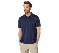 U.S. Polo Assn. Men's Fit Solid Short Sleeve Stretch Poly Polo Shirt, Classic Navy-8026, Large