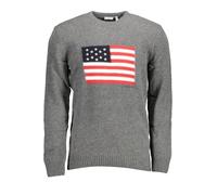 U.S. Polo Assn Mens Flag Sweater Crew Neck Knit - Grey Nylon - Size 2XL