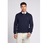U.S. POLO ASSN. Men's Funnel Neck 1/4 Zip Jumper in Dark Navy | Size: Medium U.S. POLO ASSN. Dark Navy M