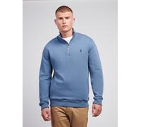 U.S. POLO ASSN. Men's Herringbone ¼ Zip Sweatshirt in Blue | Size: Medium U.S. POLO ASSN. Blue M