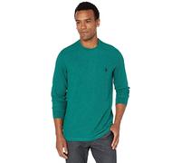 U.S. Polo Assn. Men's Long Sleeve Crew Neck Solid Thermal Shirt, Peacock Heather, S