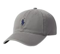 U.S. POLO ASSN. Men's Cotton Adjustable Curved Brim Baseball Cap with Embroidered Small Pony Logo, Silver, One Size