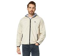 U.S. Polo Assn. Men's Reversible Softshell to Fleece Hoodie Cotton Lightweight Jacket, Oatmeal, XL