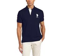 U.S. Polo Assn. Men's Short-Sleeve Polo Shirt with Applique, Classic Navy/White, Large
