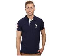 U.S. Polo Assn. Men's Short-Sleeve Polo Shirt with Applique, Classic Navy/White, XL