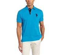 U.S. Polo Assn. Men's Short-Sleeve Polo Shirt with Applique, Teal Blue, Large