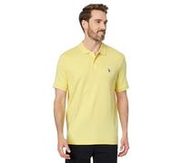 U.S. Polo Assn. Men's Solid Interlock Short-Sleeve Polo Shirt, California Yellow, Medium