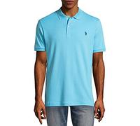 U.S. Polo Assn. Men's Solid Interlock Short-Sleeve Polo Shirt, Horizon Blue-3045, Medium