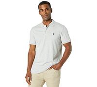 U.S. Polo Assn. Men's Solid Interlock Short-Sleeve Polo Shirt, Light Heather Gray-3045, XL