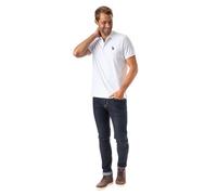 U.S. Polo Assn. Men's Solid Interlock Short-Sleeve Polo Shirt, White/Black, S