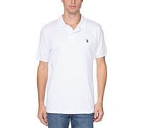 U.S. Polo Assn. Men's Solid Interlock Short-Sleeve Polo Shirt, White, Large