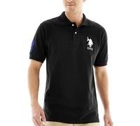U.S. Polo Assn. Men's Solid Pique Polo Shirt, Black, XL