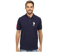 U.S. Polo Assn. Men's Solid Pique Polo Shirt, Classic Navy/White, Medium