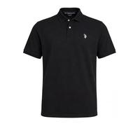 U.S. Polo Assn. Men's Solid Polo with Small Pony, Black/Light Grey, XX-Large