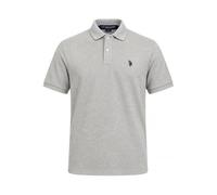 U.S. Polo Assn. Men's Solid Polo with Small Pony, Heather Grey/Black, Medium