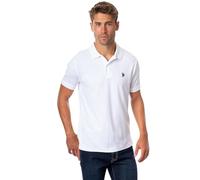 U.S. Polo Assn. Men's Solid Polo With Small Pony, White/Black, Large