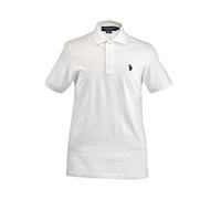 U.S. Polo Assn. Men's Solid Polo With Small Pony, White/Black, Medium