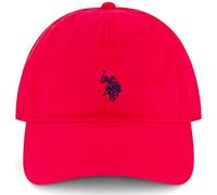 U.S. Polo Assn. Men's U.s Polo Assn. Cotton Adjustable Curved Brim With Embroidered Small Pony Logo Baseball Cap, Red, One Size UK