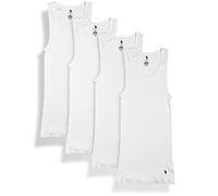 U.S. Polo Assn. Men's Undershirt - Cotton Ribbed Tank Top (4 Pack), Size Large, White