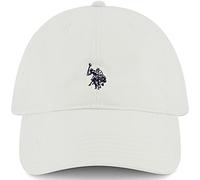 U.S. Polo Assn. Polo Pony Logo Baseball Hat, 100% Cotton, Adjustable Cap, White