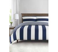 U.S. POLO ASSN. Pure Cotton Block Stripe Duvet Set in Navy | Size: Single U.S. POLO ASSN. Navy Single