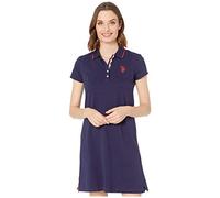 U.S. Polo Assn. Solid Polo Dress Evening Blue MD