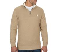 U.S. Polo Assn. U.s. Polo Assn. Men's Cable Knit 1/4 Zip Sweater Sweater, Camel Heather, XXL