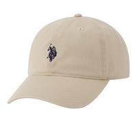 U.S. Polo Assn. Unisex's Mens Washed Twill Cotton Adjustable Baseball Hat with Pony Logo and Curved Brim, Stone, One Size