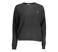 U.S. Polo Assn Womens Crew Neck Sweater Classic Style - Black Wool - Size Large