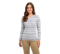 U.S. Polo Assn. Women's Crew Neck Sweaters - Raglan, Cable Knit & Striped, Heather Grey, M