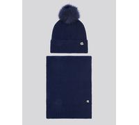 U.S. POLO ASSN. Women's Lurex® Cable Beanie & Scarf Set in White U.S. POLO ASSN. White One Size