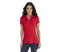 U.S. Polo Assn. Women's Solid Small Pony Interlock Polo Shirt, Engine Red, XXL