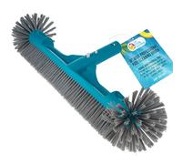 U.S. Pool Supply 18" Pool Brush Head for Inground Pools - Round Hemispherical Ends, 7 Rows of Scrubbing Bristles, Floor, Wall, Step Scrub Brush - Above Ground Pool Vinyl Liners, Clean Leaves, Leaf