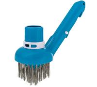 U.S. Pool Supply Corner Vacuum Head Brush with Stainless Steel Bristles, Adjustable Suction Ring - Scrub Remove Calcium Buildup, Rust Stains on Concrete Swimming - Sweep Debris Corners, Steps, Walls