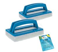 U.S. Pool Supply Hand-Held Pool Scrub Brush, 2 Pack - Scrubbing Scouring Sponge Pad - Clean Pool Tile & Grout, Walls, Vinyl Liners, Spas - Surface Cleaning Scrubber, Kitchen, Bathroom Tub, Shower Tile