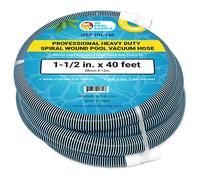 U.S. Pool Supply Pool Vacuum Hose - 1-1/2" x 40' Professional Heavy Duty Pool Hose for Inground, Spiral Wound with Kink-Free Swivel Cuff - Connect to Vacuum Heads, Skimmer, Cleaner, Filter Pump Inlet