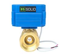 U.S. Solid 1 1/4" Brass Motorized Ball Valve 9-24V DC DN32 Electrical Ball Valve, 2 Wire Auto Return Setup