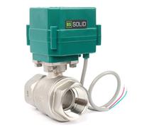 U.S. Solid 1-1/4" Motorized Ball Valve - NSF Certified 304SS, 9-24V AC/DC Electric Ball Valve with Full Port, 2-Wire Auto Return, Normally Open