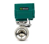 U.S. Solid 1-1/4” Motorized Ball Valve - Stainless Steel Electric Ball Valve with Full Port, 9-24V AC/DC, 2-Wire Auto Return, Normally Closed, G Thread