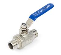 U.S. Solid 1/2" Ball Valve- 304 Stainless Steel Full Port, 1000 WOG, Heavy Duty, Corrosion-Resistant, Male NPT for Water, Oil, Gas,Industrial & Home Use