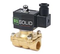U.S. Solid 1/2" Brass Electric Solenoid Valve 12V DC Normally Closed VITON Air Water Oil Fuel